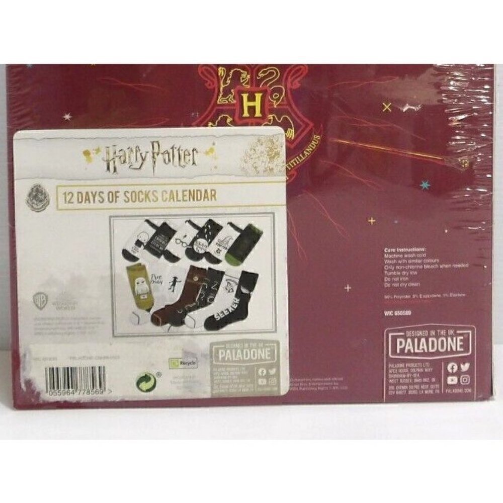 HARRY POTTER Hogwarts Christmas Magic 12 Days of Socks Calendar, Adult size, NEW - Picture 3 of 4